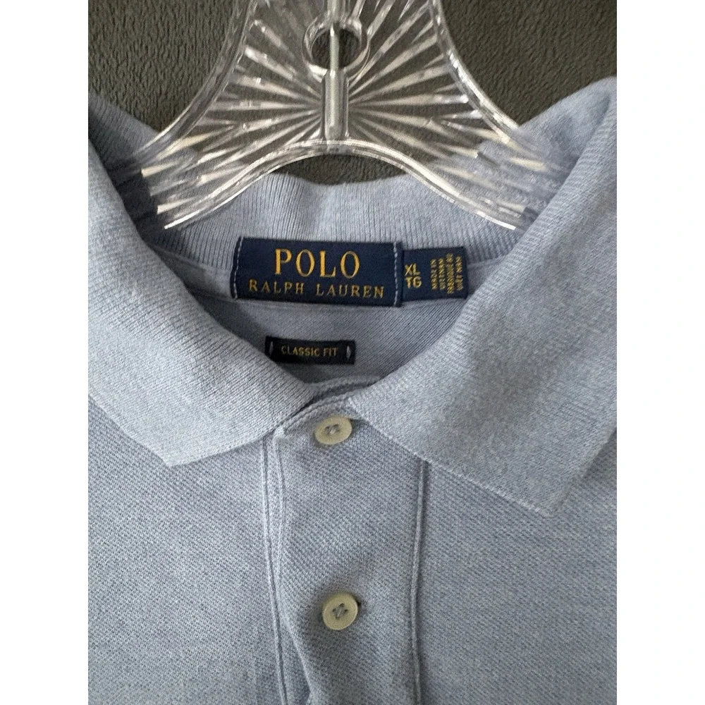 Polo Ralph Lauren Classic Fit Men's XL Blue Purple Polo Shirts SET OF TWO